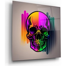 Glass Art Renkli Kurukafa Kare Cam Tablo