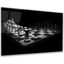 Glass Art Santranç Takımı Foto Manipülasyon Yatay Cam Tablo