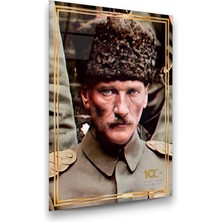Glass Art 100. Yıl Özel Seri Atatürk Dikey Cam Tablo