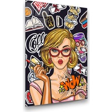 Glass Art Çizgi Roman Afişi 3 Dikey Cam Tablo