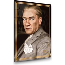 Glass Art 100. Yıl Özel Seri Atatürk Dikey Cam Tablo