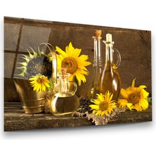 Glass Art Ay Çiçeği Yatay Cam Tablo