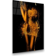 Glass Art Kadın ve Parıltı Dikey Cam Tablo