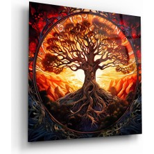 Glass Art Hayat Ağacı 8 Kare Cam Tablo