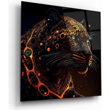Glass Art Panter Manipülasyon Kare Cam Tablo