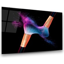 Glass Art Renkli Fırçalar Yatay Cam Tablo