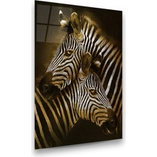 Glass Art Zebralar Dikey Cam Tablo
