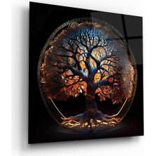 Glass Art Hayat Ağacı 3 Kare Cam Tablo