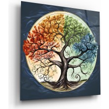 Glass Art Hayat Ağacı 7 Kare Cam Tablo