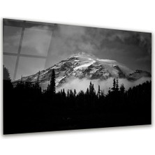 Glass Art Dağ Manzarası Foto Manipülasyon Yatay Cam Tablo