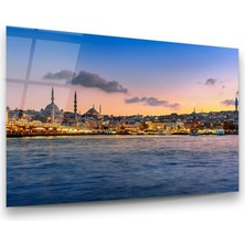 Glass Art Panoramik Istanbul Manzarası Yatay Cam Tablo