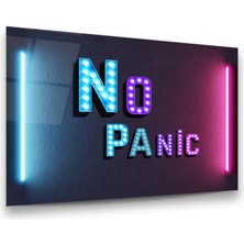 Glass Art No Panic Neon Yazı Yatay Cam Tablo