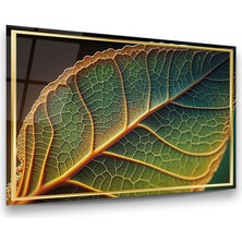 Glass Art Yaprak ve Dokusu Yatay Cam Tablo