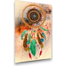 Glass Art Düş Kapanı Etnik Desen Dikey Cam Tablo