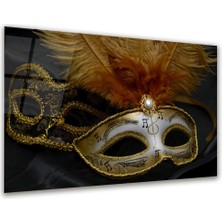 Glass Art Maske Foto Manipülasyon Yatay Cam Tablo