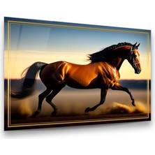Glass Art Koşan At Yatay Cam Tablo