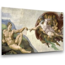 Glass Art Michelangelo - Adem'in Yaratılışı Yatay Cam Tablo