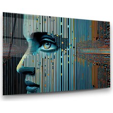 Glass Art Yapay Zeka Tasarım Yatay Cam Tablo