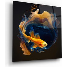 Glass Art Balık Manipülasyon Kare Cam Tablo