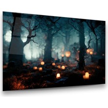 Glass Art Gece Orman Yatay Cam Tablo