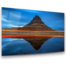 Glass Art Izlanda Kirkjufell Dağı Yatay Cam Tablo