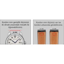 Md 20MM Siyah Bombeli Hakiki Deri Saat Kordonu Kayışı