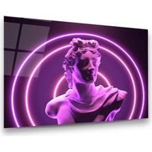 Glass Art Neon Heykel Yatay Cam Tablo