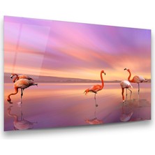 Glass Art Flamingolar Yatay Cam Tablo