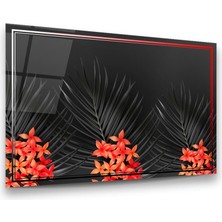 Glass Art Egzotik Çiçek Desen Yatay Cam Tablo