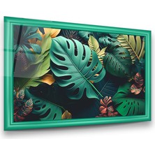 Glass Art Yapraklar Manipülasyon Yatay Cam Tablo
