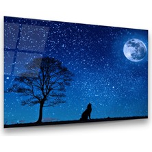 Glass Art Kurt ve Ay Yatay Cam Tablo