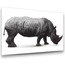 Glass Art Gergedan Manipülasyon Yatay Cam Tablo