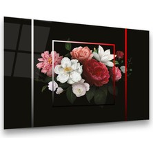 Glass Art Çiçek Buketi Yatay Cam Tablo