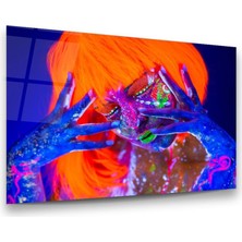 Glass Art Neon Kadın Yatay Cam Tablo