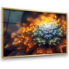 Glass Art Çiçek Manipülasyon Yatay Cam Tablo