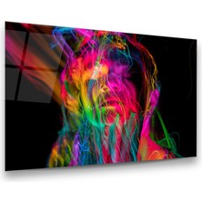 Glass Art Neon Kadın Yatay Cam Tablo