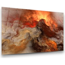 Glass Art Soyut Çalışma Yatay Cam Tablo