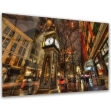 Glass Art Vancouver Gastown Clock Yatay Cam Tablo
