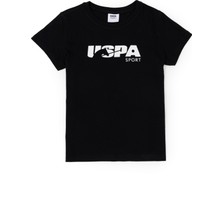 U.S. Polo Assn. Erkek Çocuk Siyah Bisiklet Yaka Tişört 50281843-VR046