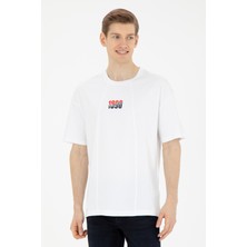 U.S. Polo Assn. Erkek Comfort Fit Bisiklet Yaka Beyaz Tişört 50287049-VR013