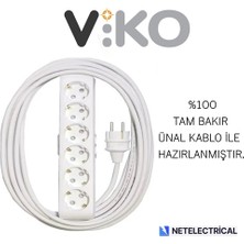 Viko Multi-Let 6'lı 25 Metre Topraklı Çocuk Korumalı Kablolu Grup Priz