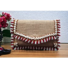 Vertiginoso Hasır Kırmızı Kadın Portföy Clutch El ve Kol Çantası