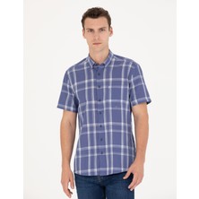 Pierre Cardin Erkek Lacivert Regular Fit Kısa Kollu Gömlek 50265125-VR033