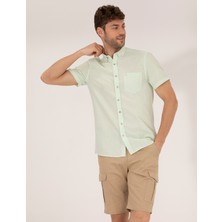 Pierre Cardin Erkek Yeşil Regular Fit Kısa Kollu Gömlek 50268184-VR054