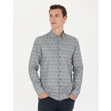 Pierre Cardin Erkek Petrol Slim Fit Uzun Kollu Gömlek 50274069-VR102