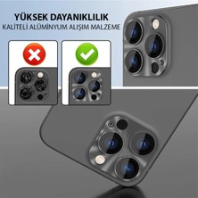 iPhone 15 Pro-15 Pro Max Uyumlu Hd Metal Darbe Emici Tempered Kamera Koruyucu (Görüntü Kaybı Yaşatmaz)