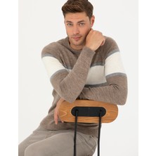 Pierre Cardin Erkek Kum Melanj Slim Fit Bisiklet Yaka Triko Kazak 50278026-VR123