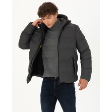Pierre Cardin Erkek Antrasit Kapüşonlu Şişme Mont 50275487-VR006