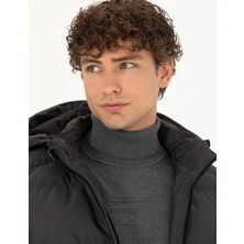 Pierre Cardin Erkek Antrasit Kapüşonlu Şişme Mont 50275487-VR006