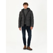 Pierre Cardin Erkek Antrasit Kapüşonlu Şişme Mont 50275487-VR006